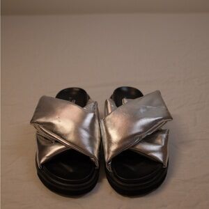ASOS Silver Cross-Strap Sandals